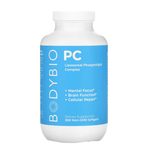 BodyBio PC Liposomal Phospholipid Complex 1,300 mg, 300 Non-GMO Softgels (650 mg per Softgel)