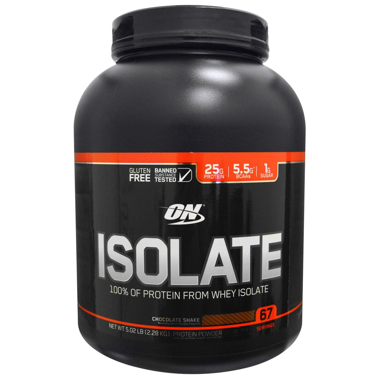 Optimum Nutrition Isolate 100% Whey Protein Isolate Chocolate Shake -- 5.02 lbs