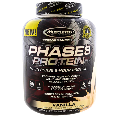 MuscleTech Phase 8™ Multi-Phase 8-Hour Protein Vanilla -- 4.5 lb